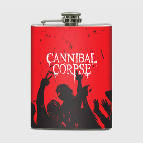 Фляга с принтом Cannibal Corpse | Труп Каннибала (Z) в Екатеринбурге, металлический корпус | емкость 0,22 л, размер 125 х 94 мм. Виниловая наклейка запечатывается полностью | Тематика изображения на принте: cannibal | cannibal corpse | corpse | death metal | deathgrind | алекс уэбстер | брутальный дэт метал | дэт метал | дэтграйнд | пол мазуркевич | роб барретт | труп каннибала