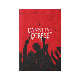 Обложка для паспорта матовая кожа с принтом Cannibal Corpse | Труп Каннибала (Z) в Екатеринбурге, натуральная матовая кожа | размер 19,3 х 13,7 см; прозрачные пластиковые крепления | Тематика изображения на принте: cannibal | cannibal corpse | corpse | death metal | deathgrind | алекс уэбстер | брутальный дэт метал | дэт метал | дэтграйнд | пол мазуркевич | роб барретт | труп каннибала