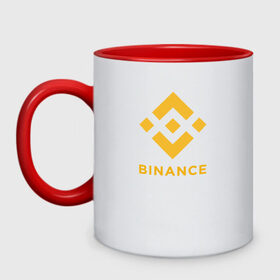 Кружка двухцветная с принтом BINANCE | БИНАНС БИРЖА в Екатеринбурге, керамика | объем — 330 мл, диаметр — 80 мм. Цветная ручка и кайма сверху, в некоторых цветах — вся внутренняя часть | Тематика изображения на принте: bitcoin | blockchain | btc | cardano | crypto | ethereum | polkadot | tether | xrp | бинанс | биткоин | блокчейн | валюта | деньги | криптовалюта | майнер | майнинг | цифровая валюта | цифровое золото | эфир