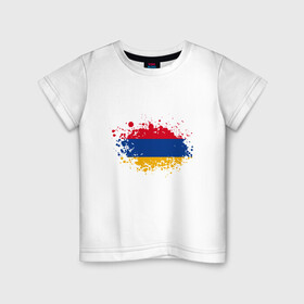 Детская футболка хлопок с принтом Флаг Армении в Екатеринбурге, 100% хлопок | круглый вырез горловины, полуприлегающий силуэт, длина до линии бедер | armenia | ussr | армения | армяне | горы | ереван | кавказ | мир | народ | ссср | турист | флаг