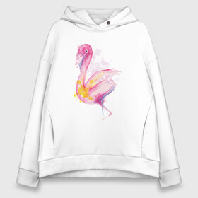 Женское худи Oversize хлопок с принтом Фламинго рисунок акварелью в Екатеринбурге, френч-терри — 70% хлопок, 30% полиэстер. Мягкий теплый начес внутри —100% хлопок | боковые карманы, эластичные манжеты и нижняя кромка, капюшон на магнитной кнопке | africa | afrika | aquarel | bird | fashion | flamingo | paint | painted | pink flamingo | summer | watercolor | watercolour | акварельный рисунок | африка | красками | краски | лето | мода | нарисованный фламинго | птица | розовый фламинго | 