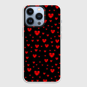 Чехол для iPhone 13 Pro с принтом Красные сердца в Екатеринбурге,  |  | heart | love | red | red hearts. | градиент | день святого валентина | красные сердечки | красный | любовь | много сердечек | перламутр | сердце