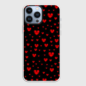 Чехол для iPhone 13 Pro Max с принтом Красные сердца в Екатеринбурге,  |  | heart | love | red | red hearts. | градиент | день святого валентина | красные сердечки | красный | любовь | много сердечек | перламутр | сердце