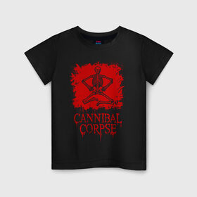 Детская футболка хлопок с принтом Cannibal Corpse | Труп Каннибала (Z) в Екатеринбурге, 100% хлопок | круглый вырез горловины, полуприлегающий силуэт, длина до линии бедер | blood | cannibal | cannibal corpse | corpse | death metal | deathgrind | алекс уэбстер | брутальный дэт метал | дэт метал | дэтграйнд | кровь | пол мазуркевич | роб барретт | скелет | труп каннибала