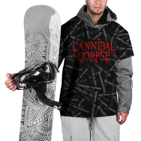 Накидка на куртку 3D с принтом Cannibal Corpse | Songs (Z) в Екатеринбурге, 100% полиэстер |  | cannibal | cannibal corpse | corpse | death metal | deathgrind | алекс уэбстер | брутальный дэт метал | дэт метал | дэтграйнд | пол мазуркевич | роб барретт | труп каннибала