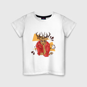 Детская футболка хлопок с принтом Выдающиеся звери Луис в Екатеринбурге, 100% хлопок | круглый вырез горловины, полуприлегающий силуэт, длина до линии бедер | аниме | волк | выдающиеся | заяц | звери | кролик | легоси | луис | олень | сезон | хару