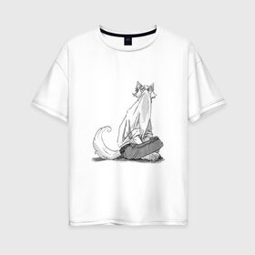 Женская футболка хлопок Oversize с принтом Выдающиеся звери Легоси в Екатеринбурге, 100% хлопок | свободный крой, круглый ворот, спущенный рукав, длина до линии бедер
 | аниме | волк | выдающиеся | заяц | звери | кролик | легоси | луис | олень | сезон | хару