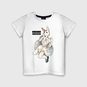 Детская футболка хлопок с принтом Выдающиеся звери Хару в Екатеринбурге, 100% хлопок | круглый вырез горловины, полуприлегающий силуэт, длина до линии бедер | аниме | волк | выдающиеся | заяц | звери | кролик | легоси | луис | олень | сезон | хару