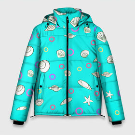 Мужская зимняя куртка 3D с принтом Морские моллюски в Екатеринбурге, верх — 100% полиэстер; подкладка — 100% полиэстер; утеплитель — 100% полиэстер | длина ниже бедра, свободный силуэт Оверсайз. Есть воротник-стойка, отстегивающийся капюшон и ветрозащитная планка. 

Боковые карманы с листочкой на кнопках и внутренний карман на молнии. | marine. | sea | seashells | shellfish | starfish | vacation | vector illustration | векторная иллюстрация | моллюск | море | морская | морская звезда | отдых | отпуск | ракушки