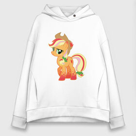 Женское худи Oversize хлопок с принтом My Little Pony - AppleJack в Екатеринбурге, френч-терри — 70% хлопок, 30% полиэстер. Мягкий теплый начес внутри —100% хлопок | боковые карманы, эластичные манжеты и нижняя кромка, капюшон на магнитной кнопке | applejack | friendship | mylittlepony | twilight sparkle | waifu | вайфу | дружба это магия | кони | моя маленькая пони | мультфильм | пони | эплджек