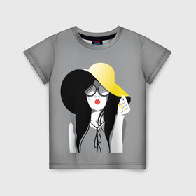 Детская футболка 3D с принтом Fashion в Екатеринбурге, 100% гипоаллергенный полиэфир | прямой крой, круглый вырез горловины, длина до линии бедер, чуть спущенное плечо, ткань немного тянется | женщина | красота | мода | шляпа