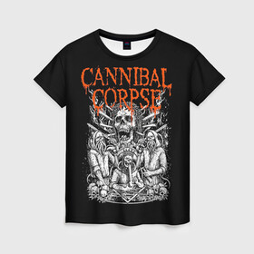 Женская футболка 3D с принтом Cannibal Corpse в Екатеринбурге, 100% полиэфир ( синтетическое хлопкоподобное полотно) | прямой крой, круглый вырез горловины, длина до линии бедер | at | back | birth | bleeding | bloodthirst | butchered | cannibal | corpse | eaten | evisceration | gallery | kill | kreaton | life | mutilated | obsessed | of | slayer | sodom | spawn | suicide | the | to | tomb | unimagined | vile | v