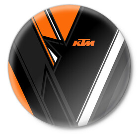 Значок с принтом KTM | КТМ в Екатеринбурге,  металл | круглая форма, металлическая застежка в виде булавки | enduro | ktm | moto | moto sport | motocycle | orange | sportmotorcycle | ктм | мото | мото спорт | мотоспорт | оранжевый | спорт мото