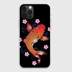 Чехол для iPhone 12 Pro Max с принтом Карп Кои с Цветами в Екатеринбурге, Силикон |  | fish | japan | koi | животные | иероглифы | карпы | кои | рыбы | цветы | япония