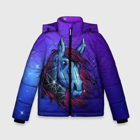 Зимняя куртка для мальчиков 3D с принтом Retrowave Neon Horse в Екатеринбурге, ткань верха — 100% полиэстер; подклад — 100% полиэстер, утеплитель — 100% полиэстер | длина ниже бедра, удлиненная спинка, воротник стойка и отстегивающийся капюшон. Есть боковые карманы с листочкой на кнопках, утяжки по низу изделия и внутренний карман на молнии. 

Предусмотрены светоотражающий принт на спинке, радужный светоотражающий элемент на пуллере молнии и на резинке для утяжки | 1980 | 80s | geometry | horses | pony | retrowave | retrowave принт | space | vaporwave | волшебная лошадь | восьмидесятые | геометрия | космос | лошадка | нео | неоновая лошадь | неоновые огни | неоновый конь | пони | ретровейв