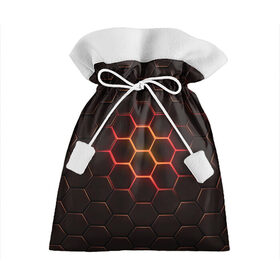 Подарочный 3D мешок с принтом Техно Соты в Екатеринбурге, 100% полиэстер | Размер: 29*39 см | Тематика изображения на принте: геометрия | пчелиные соты | соты | техно | техно соты