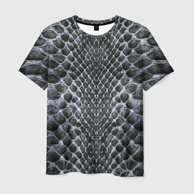 Мужская футболка 3D с принтом Черная Мамба в Екатеринбурге, 100% полиэфир | прямой крой, круглый вырез горловины, длина до линии бедер | змея | кожа | мамба | чешуя