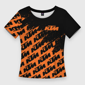 Женская футболка 3D Slim с принтом KTM  КТМ в Екатеринбурге,  |  | enduro | ktm | moto | moto sport | motocycle | orange | sportmotorcycle | ктм | мото | мото спорт | мотоспорт | оранжевый | спорт мото