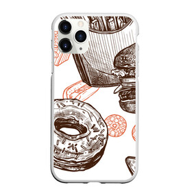 Чехол для iPhone 11 Pro матовый с принтом Вкусности в Екатеринбурге, Силикон |  | Тематика изображения на принте: бургер | вкусности | еда | пончик | попкорн | фастфуд | хот дог