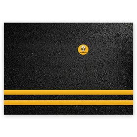 Поздравительная открытка с принтом Renault Passion for life в Екатеринбурге, 100% бумага | плотность бумаги 280 г/м2, матовая, на обратной стороне линовка и место для марки
 | line | renault | reno | yellow | дорога | желтая | лайв | лайн | лайф | линия | пассион | полоса | разметка | рено | фор