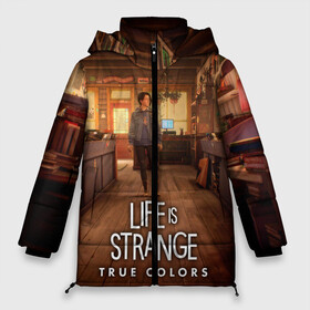 Женская зимняя куртка Oversize с принтом Life Is Strange True Colors в Екатеринбурге, верх — 100% полиэстер; подкладка — 100% полиэстер; утеплитель — 100% полиэстер | длина ниже бедра, силуэт Оверсайз. Есть воротник-стойка, отстегивающийся капюшон и ветрозащитная планка. 

Боковые карманы с листочкой на кнопках и внутренний карман на молнии | art | colors | game | is | life | strange | true | арт | жизнь | игра | краска | настоящий | странная | цвет | штука