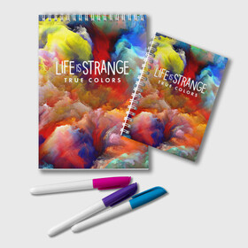 Блокнот с принтом Life is Strange True Colors в Екатеринбурге, 100% бумага | 48 листов, плотность листов — 60 г/м2, плотность картонной обложки — 250 г/м2. Листы скреплены удобной пружинной спиралью. Цвет линий — светло-серый
 | dontnod entertainment | абстракция | алекс чэнь | серия life is strange