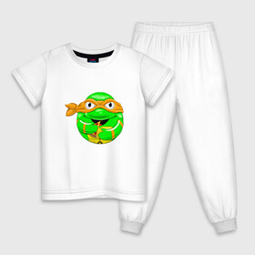 Детская пижама хлопок с принтом Микеланджело с пиццей в Екатеринбурге, 100% хлопок |  брюки и футболка прямого кроя, без карманов, на брюках мягкая резинка на поясе и по низу штанин
 | donatello | leonardo | michelangelo | ninja | pizza | raphael | turtles | донателло | животные | карате | комикс | комиксы | леонардо | микеланджело | мультфильм | мутант | мутанты | ниндзя | пицца | рафаэль | сплинтер | супергерой