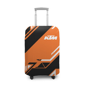 Чехол для чемодана 3D с принтом KTM КТМ SPORT в Екатеринбурге, 86% полиэфир, 14% спандекс | двустороннее нанесение принта, прорези для ручек и колес | enduro | ktm | moto | moto sport | motocycle | orange | sportmotorcycle | ктм | мото | мото спорт | мотоспорт | оранжевый | спорт мото