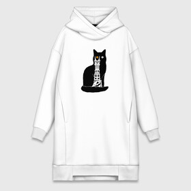Платье-худи хлопок с принтом КотоМордор в Екатеринбурге,  |  | cat | башня | властелин колец | киса | кот | котенок | котэ | кошка | мордор | фильм | черный