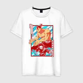 Мужская футболка хлопок с принтом МАГИЧЕСКАЯ БИТВА SUKUNA в Екатеринбурге, 100% хлопок | прямой крой, круглый вырез горловины, длина до линии бедер, слегка спущенное плечо. | anime | japan | japanese | jujutsu | jujutsu kaisen | kaisen | sukuna | аниме | двуликий призрак | иероглифы | инумаки | итадори | итадори юдзи | магическая битва | нобара | панда | рёмен | рёмен сукуна | сатору | сукуна | юдзи