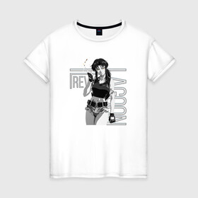 Женская футболка хлопок с принтом Реви в Екатеринбурге, 100% хлопок | прямой крой, круглый вырез горловины, длина до линии бедер, слегка спущенное плечо | black lagoon | revy | пираты «чёрной лагуны» | реви | черная лагуна