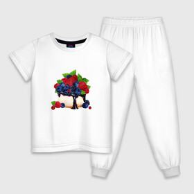 Детская пижама хлопок с принтом Черничный чизкейк в Екатеринбурге, 100% хлопок |  брюки и футболка прямого кроя, без карманов, на брюках мягкая резинка на поясе и по низу штанин
 | еда | клубника | сладости | торт | черника | ягоды