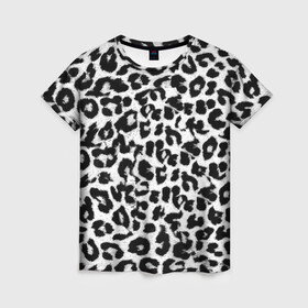 Женская футболка 3D с принтом Снежный Барс в Екатеринбурге, 100% полиэфир ( синтетическое хлопкоподобное полотно) | прямой крой, круглый вырез горловины, длина до линии бедер | cheetah | leopard | wool | барс | леопард