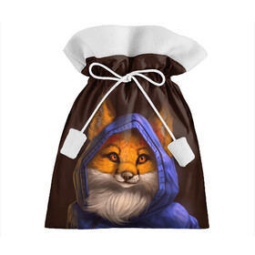 Подарочный 3D мешок с принтом Лисенок в капюшоне в Екатеринбурге, 100% полиэстер | Размер: 29*39 см | fox | foxy | животное | звери | лиса | лисенок | лисичка | милая | рыжая | фокс