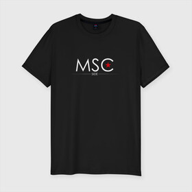 Мужская футболка хлопок Slim с принтом MSCside collection | MSC (2021) в Екатеринбурге, 92% хлопок, 8% лайкра | приталенный силуэт, круглый вырез ворота, длина до линии бедра, короткий рукав | Тематика изображения на принте: 0x000000123 | moscow | moscow side | mscside | москва