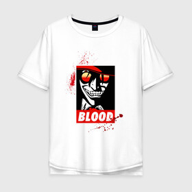 Мужская футболка хлопок Oversize с принтом Hellsing blood в Екатеринбурге, 100% хлопок | свободный крой, круглый ворот, “спинка” длиннее передней части | вампир | капли | кровь | плакат