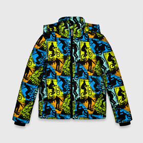 Зимняя куртка для мальчиков 3D с принтом Extreme в Екатеринбурге, ткань верха — 100% полиэстер; подклад — 100% полиэстер, утеплитель — 100% полиэстер | длина ниже бедра, удлиненная спинка, воротник стойка и отстегивающийся капюшон. Есть боковые карманы с листочкой на кнопках, утяжки по низу изделия и внутренний карман на молнии. 

Предусмотрены светоотражающий принт на спинке, радужный светоотражающий элемент на пуллере молнии и на резинке для утяжки | biker | bmx | extreme | motocros | motox | mx | racing | speed | байкер | велик | велокросс | велосипед | велосипедный спорт | велоспорт | гонки | горный велоспорт | железный конь | кросс | мотоспорт | скорость