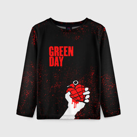 Детский лонгслив 3D с принтом green day в Екатеринбурге, 100% полиэстер | длинные рукава, круглый вырез горловины, полуприлегающий силуэт
 | Тематика изображения на принте: american idiot | boulevard of broke | day | green | green day | green day hits | green day lyrics | green day mix | green day music video | green day official | green day songs | green day videos | greenday | music | music video | official | warner record