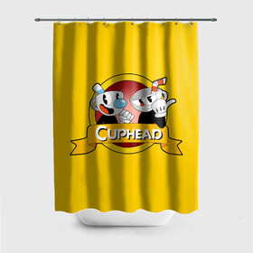 Штора 3D для ванной с принтом CUPHEAD / КАПХЕД. в Екатеринбурге, 100% полиэстер | плотность материала — 100 г/м2. Стандартный размер — 146 см х 180 см. По верхнему краю — пластиковые люверсы для креплений. В комплекте 10 пластиковых колец | cuphead | боссы | игра | капхед