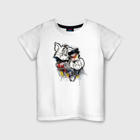 Детская футболка хлопок с принтом Tom & Jerry в Екатеринбурге, 100% хлопок | круглый вырез горловины, полуприлегающий силуэт, длина до линии бедер | tom  jerry | tom and jerry | vdzabma | джерри | том | том  джерри | том и джерри