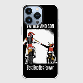 Чехол для iPhone 13 Pro с принтом Папа и сын в Екатеринбурге,  |  | art | child | dad | father | lettering | motorcycles | motorcycling | son | арт | мотоспорт | мотоциклы | надпись | отец | папа | ребенок | сын