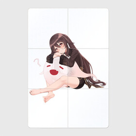 Магнитный плакат 2Х3 с принтом Отдыхающая Ху Тао в Екатеринбурге, Полимерный материал с магнитным слоем | 6 деталей размером 9*9 см | арт | милая девушка | отдых | привидение | призрак | рисунок | ху тао