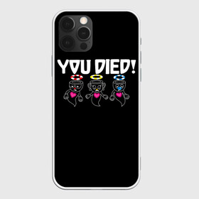 Чехол для iPhone 12 Pro Max с принтом YOU DIED в Екатеринбурге, Силикон |  | Тематика изображения на принте: art | cartoon | cup | cuphead | dark | devil | dice | die | died | game | ghost | gta | king | mugman | souls | the | you | арт | бос | босс | голова | демон | дьявол | игра | капхед | магмен | мультик | мультфильм | потрачено | приведение | пр