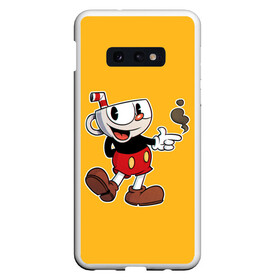 Чехол для Samsung S10E с принтом CUPHEAD КАПХЕД в Екатеринбурге, Силикон | Область печати: задняя сторона чехла, без боковых панелей | art | cartoon | cup | cuphead | devil | dice | game | king | mugman | the | арт | бос | босс | голова | демон | дьявол | игра | капхед | магмен | мультик | мультфильм | платформер | чаша | чашка | человек | черт