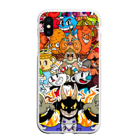 Чехол для iPhone XS Max матовый с принтом CUPHEAD в Екатеринбурге, Силикон | Область печати: задняя сторона чехла, без боковых панелей | Тематика изображения на принте: cuphead | cuphead  mugman | dont deal with the devil | mugman | все персонажи | игры | капхед | магмен | чашеголовый