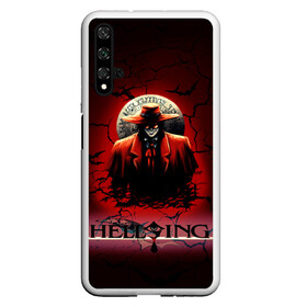 Чехол для Honor 20 с принтом HELLSING SSS в Екатеринбурге, Силикон | Область печати: задняя сторона чехла, без боковых панелей | bats | cracked | hellsing film | hellsing lettering | hellsing print | helsing | red | van hellsing | ван хельсинг | красный | летучие мыши | надпись хельсинг | принт хельсинг | трещены | фильм хельсинг | хельсинг