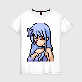 Женская футболка хлопок с принтом Pixel art anime girl в Екатеринбурге, 100% хлопок | прямой крой, круглый вырез горловины, длина до линии бедер, слегка спущенное плечо | anime | art | girl | manga | pixel | аниме | арт | девушка | манга | пиксель