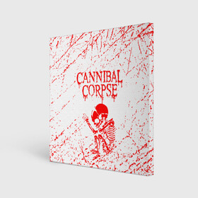 Холст квадратный с принтом cannibal corpse в Екатеринбурге, 100% ПВХ |  | cannibal | cannibal corpse | cannibal corpse butchered at birth | cannibal corpse eaten back to life | cannibal corpse hammer smashed face | corpse | death metal | металл | пластинки с металлическим лезвием | рок | труп каннибала