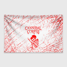 Флаг-баннер с принтом cannibal corpse в Екатеринбурге, 100% полиэстер | размер 67 х 109 см, плотность ткани — 95 г/м2; по краям флага есть четыре люверса для крепления | cannibal | cannibal corpse | cannibal corpse butchered at birth | cannibal corpse eaten back to life | cannibal corpse hammer smashed face | corpse | death metal | металл | пластинки с металлическим лезвием | рок | труп каннибала