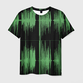 Мужская футболка 3D с принтом AUDIOWAVE в Екатеринбурге, 100% полиэфир | прямой крой, круглый вырез горловины, длина до линии бедер | underground | звук | звуковая волна | звукорежиссер | прикол